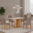 Conjunto Sala de Jantar Mesa com 4 Cadeiras Miami Yescasa