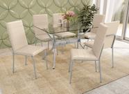 Conjunto Sala de Jantar Mesa com 6 Cadeiras Estofadas Cromado 790 Kappesberg Crome