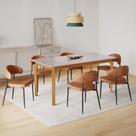 Conjunto Sala de Jantar Mesa com Vidro Candian 6 Cadeiras Bless