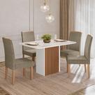 Conjunto Sala de Jantar Mesa Cris Piccola 136cm e 4 Cadeiras Veludo Elegance Sonetto