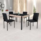 Conjunto Sala de Jantar Mesa Dubai 120x75cm Tampo Vidro com 4 Cadeiras Conjunto Sala de Jantar Mesa Dubai 120x75cm Tampo Vidro com 4 Cadeiras