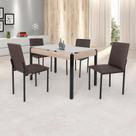 Conjunto Sala de Jantar Mesa Dubai 120x75cm Tampo Vidro com 4 Cadeiras Conjunto Sala de Jantar Mesa Dubai 120x75cm Tampo Vidro com 4 Cadeiras