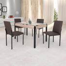 Conjunto Sala de Jantar Mesa Dubai 120x75cm Tampo Vidro com 4 Cadeiras