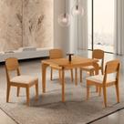 Conjunto Sala de Jantar Mesa Dublin Tampo em Mdf e 4 Cadeiras Cleo Yescasa