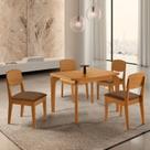 Conjunto Sala de Jantar Mesa Dublin Tampo em Mdf e 4 Cadeiras Cleo Yescasa