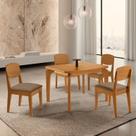 Conjunto Sala de Jantar Mesa Dublin Tampo em Mdf e 4 Cadeiras Cleo Yescasa