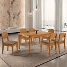 Conjunto Sala de Jantar Mesa Dublin Tampo em Mdf e 6 Cadeiras Cleo Yescasa