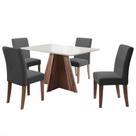 Conjunto Sala de Jantar Mesa e 4 Cadeiras Genebra 90x135cm