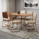 Conjunto Sala De Jantar Mesa E 6 Cadeiras Fênix Carraro Rose