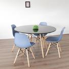 Conjunto Sala de Jantar Mesa Eiffel 120x75cm Tampo MDF com 4 Cadeiras Eiffel Botonê