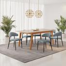 Conjunto Sala de Jantar Mesa Elegance Candian com 6 Cadeiras Bless Marrom/Off White/Cinza Conjunto Sala de Jantar Mesa Elegance Candian com 6 Cadeiras Bless Marrom/Off White/Cinza