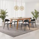 Conjunto Sala de Jantar Mesa Elegance Candian com 6 Cadeiras Bless Marrom/Off White/Preto Conjunto Sala de Jantar Mesa Elegance Candian com 6 Cadeiras Bless Marrom/Off White/Preto