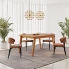 Conjunto Sala de Jantar Mesa Elegance com 4 Cadeiras Bless Marrom/Whiskey Yescasa