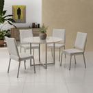 Conjunto Sala de Jantar Mesa em Mdf com Vidro 4 Cadeiras Moscou Conjunto Sala de Jantar Mesa em Mdf com Vidro 4 Cadeiras Moscou