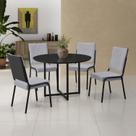 Conjunto Sala de Jantar Mesa em Mdf com Vidro 4 Cadeiras Moscou