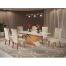 Conjunto Sala de Jantar Mesa Epic Tampo Vidro/MDF com 6 Cadeiras Iza