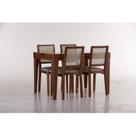 Conjunto Sala de Jantar Mesa Extensível 120x80cm com 4 Cadeiras Madri