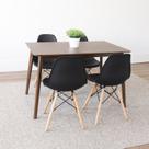 Conjunto Sala de Jantar Mesa Finlândia 120x75cm com 4 Cadeiras Eiffel Pp