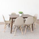 Conjunto Sala de Jantar Mesa Finlândia 120x75cm com 6 Cadeiras Eiffel Botonê Conjunto Sala de Jantar Mesa Finlândia 120x75cm com 6 Cadeiras Eiffel Botonê