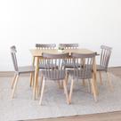 Conjunto Sala de Jantar Mesa Finlândia 120x75cm com 6 Cadeiras Janaína