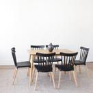 Conjunto Sala de Jantar Mesa Finlândia 120x75cm com 6 Cadeiras Janaína