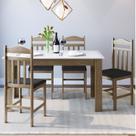 Conjunto Sala de Jantar Mesa Fixa com 4 Cadeiras