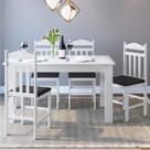 Conjunto Sala de Jantar Mesa Fixa com 4 Cadeiras