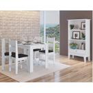 Conjunto Sala de Jantar Mesa Fixa com 4 Cadeiras