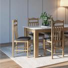Conjunto Sala de Jantar Mesa Fixa com 4 Cadeiras