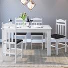 Conjunto Sala de Jantar Mesa Fixa com 4 Cadeiras