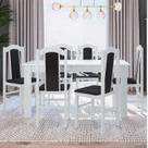 Conjunto Sala de Jantar Mesa Fixa com 6 Cadeiras
