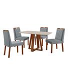 Conjunto Sala de Jantar Mesa Floripa Madeira Maciça 120x80cm Tampo Retângular Vidro Off White com 4 Cadeiras Luna com Puxador Móveis Minas Conjunto Sala de Jantar Mesa Floripa Madeira Maciça 120x80cm Tampo Retângular Vidro Off White com 4 Cadeiras Luna com Puxador Móveis Minas
