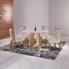 Conjunto Sala de Jantar Mesa Grécia 4 Cadeiras Atena