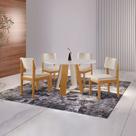 Conjunto Sala de Jantar Mesa Grécia 4 Cadeiras Jade