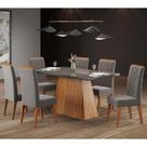 Conjunto Sala de Jantar Mesa Guaruja 6 Cadeiras Cristal Viero
