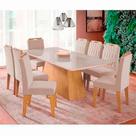 Conjunto Sala de Jantar Mesa Helena 210x100 cm e 8 Cadeiras Paola Cimol Nature/offwhite/nude Conjunto Sala de Jantar Mesa Helena 210x100 cm e 8 Cadeiras Paola Cimol Nature/offwhite/nude