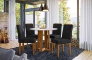 Conjunto Sala de Jantar Mesa Isabela 100X100 4 Cadeiras Amanda Ype/Off White/Veludo Preto
