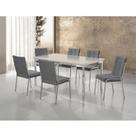 Conjunto Sala de Jantar Mesa Iza New Tampo MDF/Vidro 6 Cadeiras Natani New Yescasa