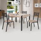 Conjunto Sala de Jantar Mesa Jade 120x75cm Tampo Vidro com 4 Cadeiras