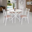 Conjunto Sala de Jantar Mesa Jade 90cm Tampo Vidrocom 4 Cadeiras Conjunto Sala de Jantar Mesa Jade 90cm Tampo Vidrocom 4 Cadeiras