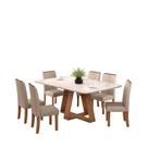 Conjunto Sala de Jantar Mesa Kiara 160cm Tampo de Vidro/MDF com 6 Cadeiras Ayla
