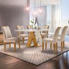 Conjunto Sala de Jantar Mesa Laguna Tampo Slim Plus Vidro 170x90cm com 6 Cadeiras Conjunto Sala de Jantar Mesa Laguna Tampo Slim Plus Vidro 170x90cm com 6 Cadeiras
