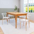 Conjunto Sala de Jantar Mesa Madeira Maciça com 6 Cadeiras Wishbone Amarílis Espresso Móveis Conjunto Sala de Jantar Mesa Madeira Maciça com 6 Cadeiras Wishbone Amarílis Espresso Móveis