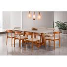 Conjunto Sala de Jantar Mesa Madeira Maciça Genova 8 Cadeiras Monaco