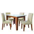 Conjunto Sala de Jantar Mesa Miami 1,20m 4 Cadeiras Trieste Dobuê