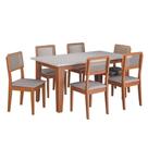Conjunto Sala de Jantar Mesa Miami 1,60m 6 Cadeiras Santiago Dobuê