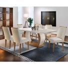 Conjunto Sala De Jantar Mesa Milena 180 6 Cadeiras Milena