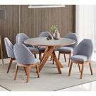 Conjunto Sala de Jantar Mesa Mônaco 137cm 6 Poltronas Grécia Madetal