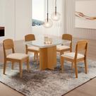 Conjunto Sala de Jantar Mesa Moscou Canto Copo com Vidro e Cleo Yescasa