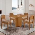 Conjunto Sala de Jantar Mesa Moscou Canto Copo de Mdf e 4 Cadeiras Cleo Yescasa